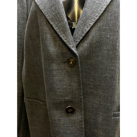 NWT Lafayette 148 Wool & Linen Blend Blazer Jacket Blue Size 18 - Picture 6 of 7